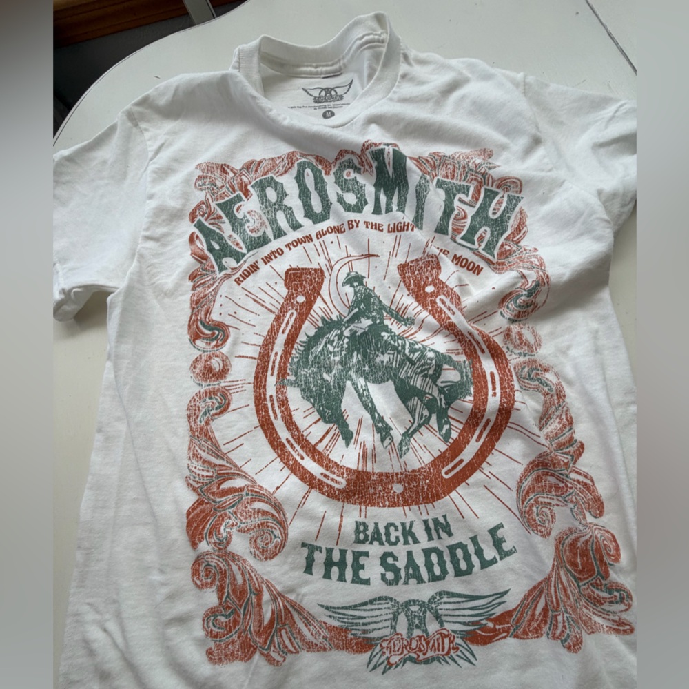 Aerosmith White Graphic Tee - Back in the Saddle